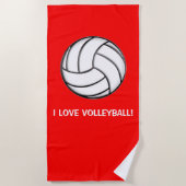 Serviette De Plage J'aime le volleyball ! (Devant)