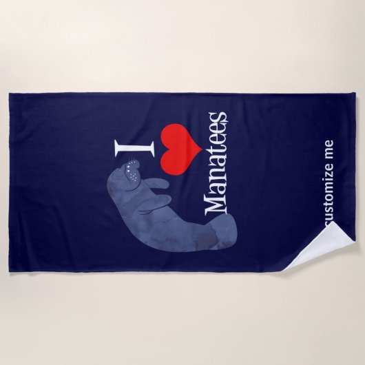 Serviette De Plage J'aime les lamates (Devant)