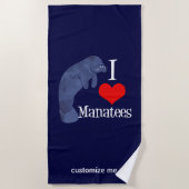 Serviette De Plage J'aime les lamates (Devant)