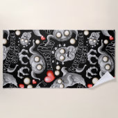 Serviette De Plage J'aime les monstres parce que les gens aiment les  (Devant)