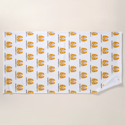 Serviette De Plage J'Aime Les Pieds Nus En Été (Devant)