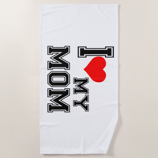 SERVIETTE DE PLAGE J'AIME MA MÈRE (Devant)