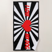 Serviette De Plage J'aime mon chien avec tout mon cœur (Devant)