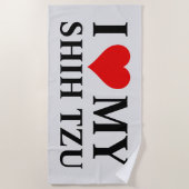 Serviette De Plage J'aime mon Shih Tzu (Devant)