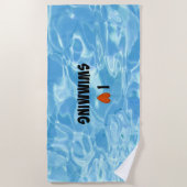 Serviette De Plage J'Aime Nager - L'Eau Bleue Invitante (Devant)