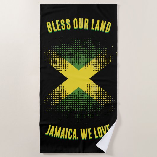 SERVIETTE DE PLAGE JAMAÏQUE NOUS AIMONS (Devant)