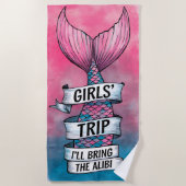 Serviette De Plage J'amènerai le voyage des filles de la queue de sir (Devant)