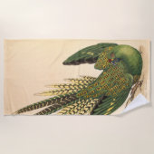 Serviette De Plage James Sowerby Parrot terrestre, Psittacus terrestr (Devant)
