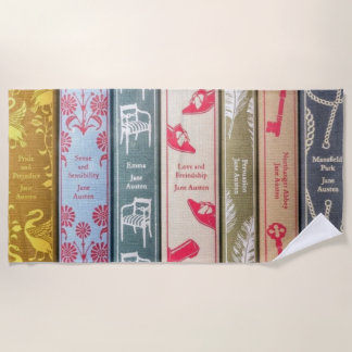 Serviette De Plage Jane Austen's novels on a towel