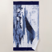 Serviette de plage japonaise de grue (Devant)