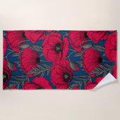 Serviette De Plage Jardin à pavot nocturne (Devant)