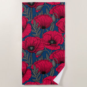Serviette De Plage Jardin à pavot nocturne