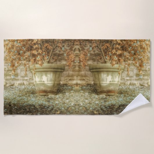 Serviette De Plage Jardin d'automne rustique (Devant)