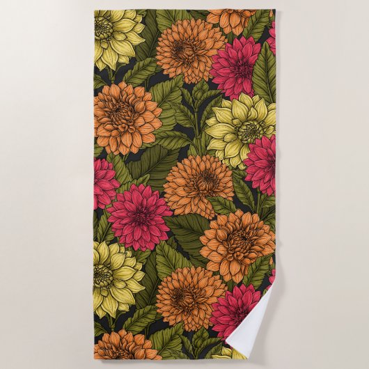 Serviette De Plage Jardin de Dahlia (Devant)