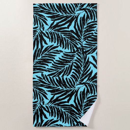 Serviette De Plage Jardin de Kahanu Feuilles de palmiers hawaïens - A (Devant)
