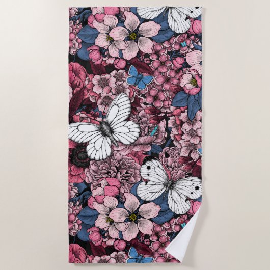 Serviette De Plage Jardin de printemps (Devant)