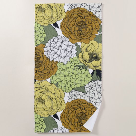 Serviette De Plage Jardin de printemps tardif 2 (Devant)