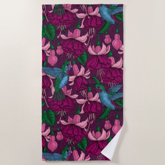 Serviette De Plage Jardin des colibris (Devant)