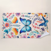 Serviette De Plage Jardin des papillons et des Fleurs sauvages (Devant)