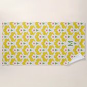 Serviette De Plage Jardin Fleur Jaune Retro Motif (Devant)