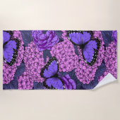 Serviette De Plage Jardin morpho bleu 2 (Devant)