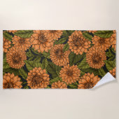 Serviette De Plage Jardin Orange Dahlia (Devant)