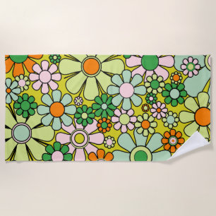 Serviette De Plage Jardin rétro super des années 60 les années 70 mod
