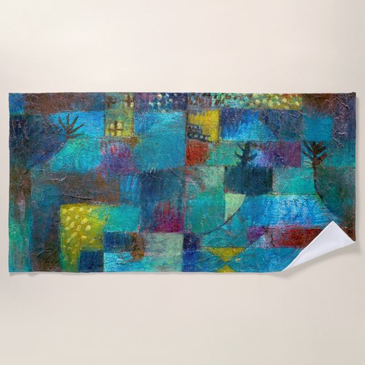 Serviette De Plage Jardin terrasse (1920) - Paul Klee - Art Abstrait (Devant)