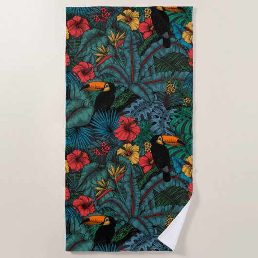Serviette De Plage Jardin toucan (Devant)