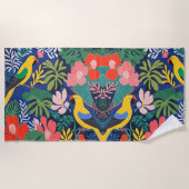 Serviette De Plage Jardin tropical Expressionnisme moderne Oeuvre d'a (Devant)