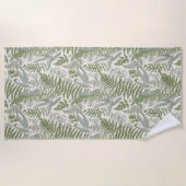 Serviette De Plage Jardin vert fleuri (Devant)