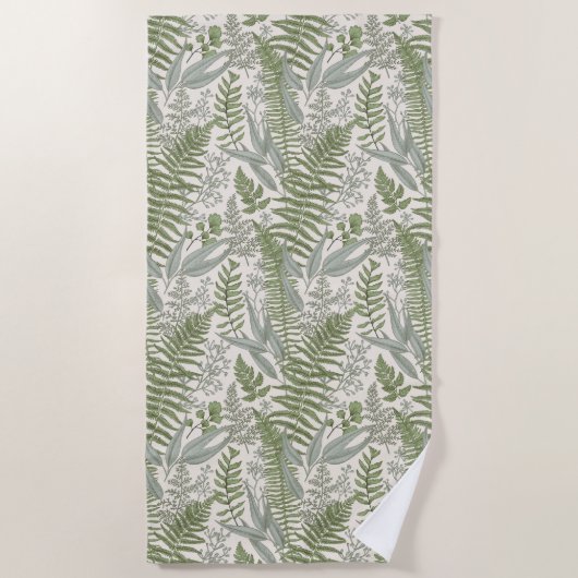 Serviette De Plage Jardin vert fleuri (Devant)
