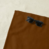 Serviette De Plage Jaune blanc Brown couleur pâle Conception des bloc (En situation)