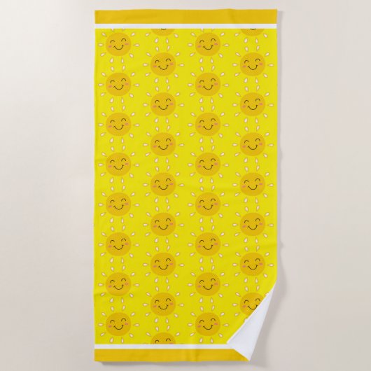 Serviette de plage jaune ensoleillée (Devant)