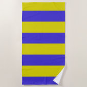 Serviette De Plage Jaune et bleu rayé (Devant)
