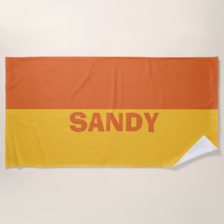 Serviette De Plage Jaune et orange personnalisé 