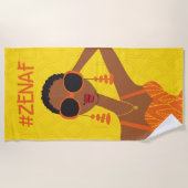 Serviette De Plage Jaune et orange #zenaf (Devant)
