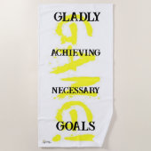 Serviette de plage jaune GANG ! (Devant)