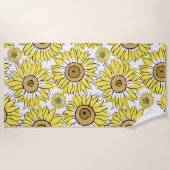 Serviette De Plage Jaune Lueur Dorée (Devant)