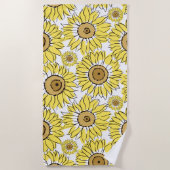 Serviette De Plage Jaune Lueur Dorée (Devant)