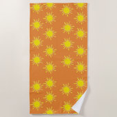 Serviette de plage jaune orange soleil (Devant)