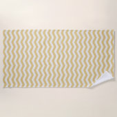 Serviette De Plage Jaune pastel zig zag rayure géométrique (Devant)
