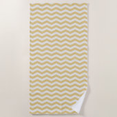 Serviette De Plage Jaune pastel zig zag rayure géométrique (Devant)