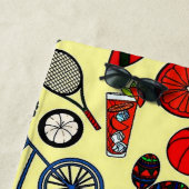 Serviette de plage Jaune pour l'été (En situation)