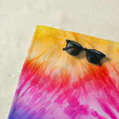 Serviette De Plage Jaune, Rouge, Rose, Violet, Teinture Aqua Tie (En situation)