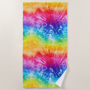 Serviette De Plage Jaune, Rouge, Rose, Violet, Teinture Aqua Tie