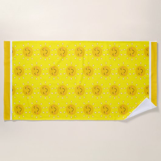 Serviette de plage jaune soleil (Devant)