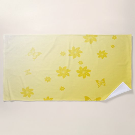 Serviette De Plage Jaune soleil (Devant)