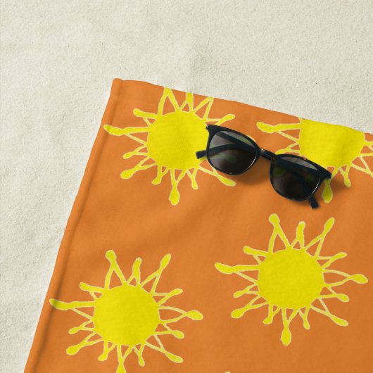 Serviette de plage Jaune Sun Orange (En situation)
