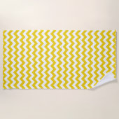 Serviette De Plage Jaune Zigzag, Jaune Chevron, Motif géométrique (Devant)